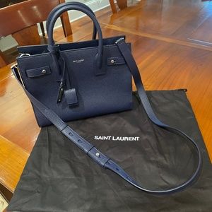 Authentic Saint Laurent Paris Sac de Jour Baby Supple Grained Leather Purse